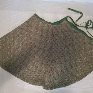 Green stretch hand made lace bathrobe, skirt, or cape